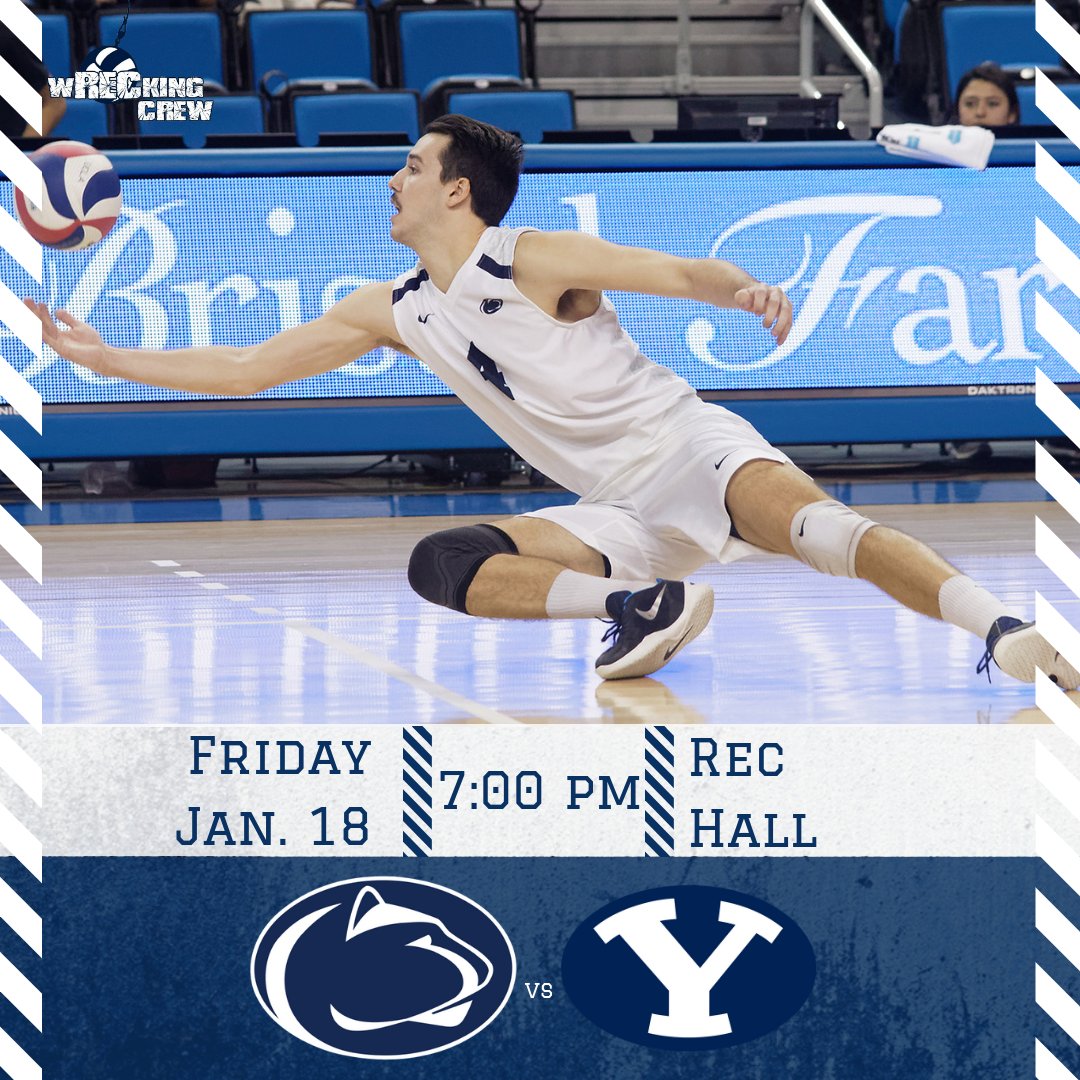PSUwRECkingCrew's tweet photo. Help us bring the whiteout inside Rec! @PennStateMVBALL has a HUGE matchup with the #4 Cougars of BYU. Be there. βοΈ
-Free Pizza π
-Chance to win a pair of airpods πΆ
#WeAre #PSUMVB https://t.co/fGI2a5kiVA