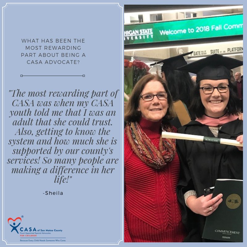 CASA_SMC's tweet photo. Meet Sheila! She has been with CASA since April 2018. Sheila has been a Bilingual Educator for 42 years. #CASAadvocate #MeetourAdvocates #CASAofSanMateo https://t.co/vurzu3FFxM