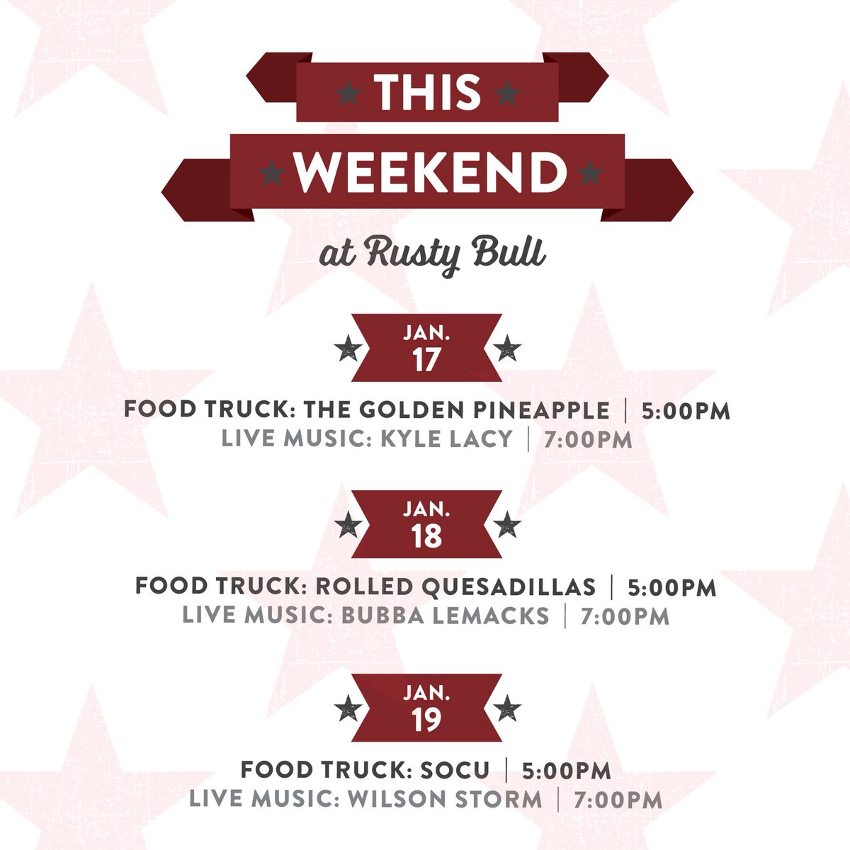 The weekend starts tonight at Rusty Bull. #ChsBeer #ChsFood #ChsDrinks