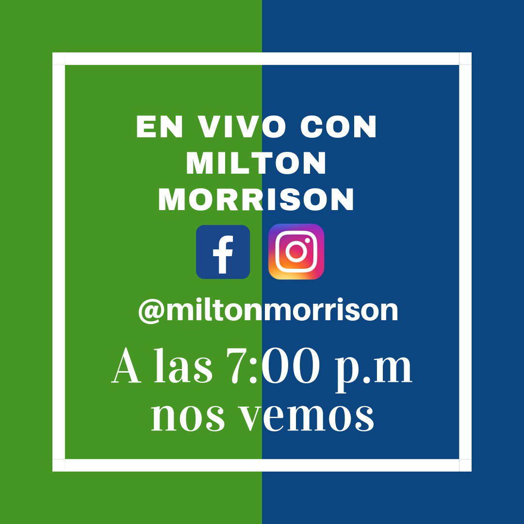 MiltonMorrison's tweet photo. A los que tienen dudas sobre mi propuesta de vender energía a Haití y desean conversar del tema, vamos a vernos esta noche, a través de mi Facebook e Instagram Live, a partir de las 7:00 P.M. ¡Hablemos de tú a tú!

#Posibilistas #PodemosVivirMejor #PaísPosible https://t.co/iZ78b39Iho