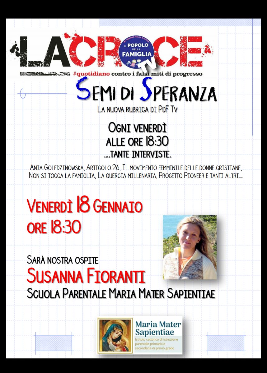 PdfMarche's tweet photo. #PopolodellaFamiglia #PdF_TV #18gennaio #semidisperanza @PdFTV1 https://t.co/4eU9q1bEDW https://t.co/xeLFSDwQnV