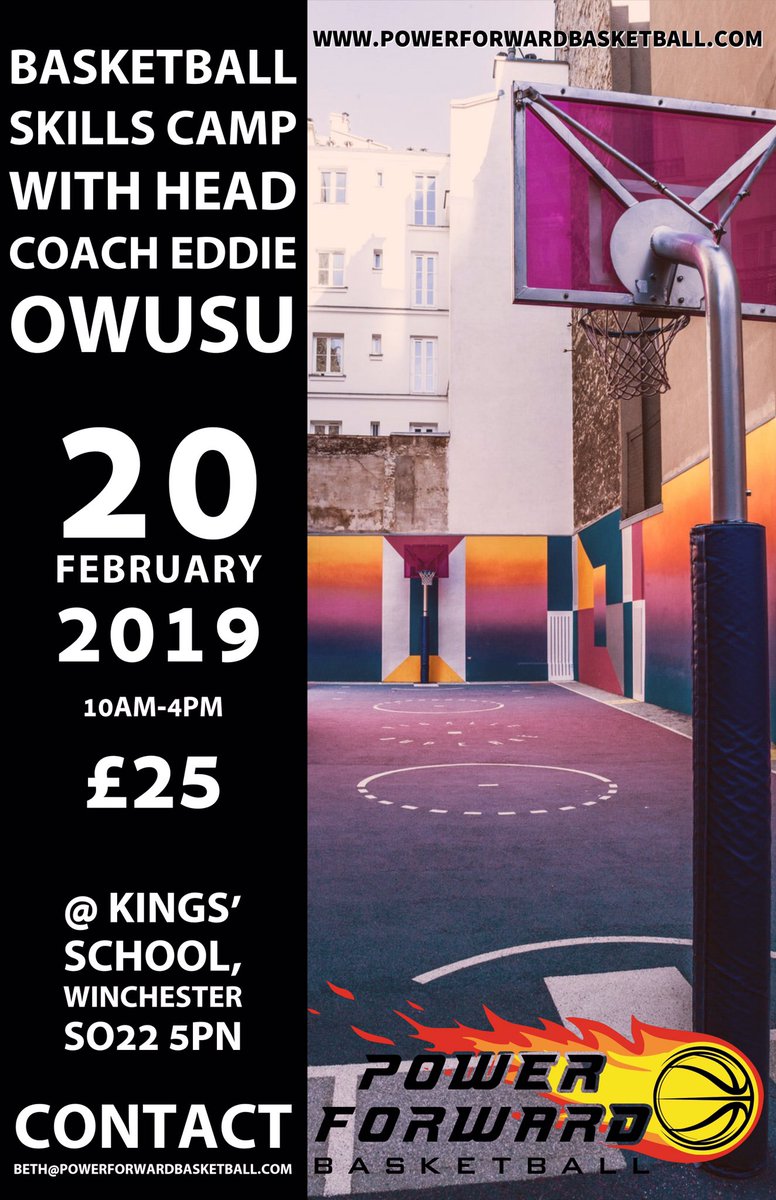 Don’t miss out 👍🏽 Book your place at the ‘Power Forward Skills Camp’ in February half term with HC Eddie Owusu. It’s going to be FUN 🏀 @ballcoachpro @EdOwusu23 @WinchBall @ActiveWinch @WinchesterSALT @WinchesterFit #basketball #camp #hampshire