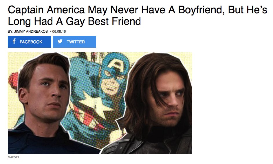  UPDATE: A heroic anon sent this to my Tumblr!The background of comic book character Arnie Roth was used for Bucky in the MCU. Arnie was Jewish & gay, had a boyfriend of 10 years, & was Cap's best friend in the 80s. https://uproxx.com/entertainment/captain-america-gay-best-friend-arnold-roth/3/Highlights: