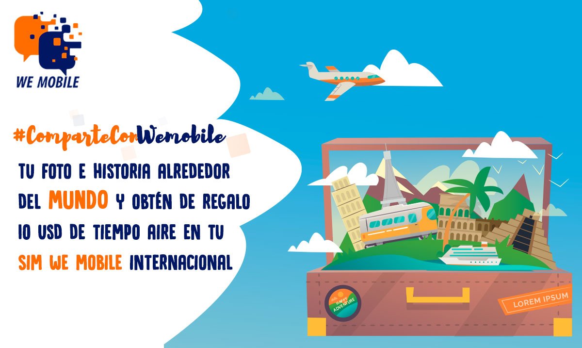 WeMobileMX's tweet photo. Comparte con #WeMobile tu historia alrededor del mundo y obtén un increíble regalo para que siempre te mantengas conectado. ¡No olvides enviarnos tu foto! #HazCheckIn #WeMobile https://t.co/MfxFpUu0rz
