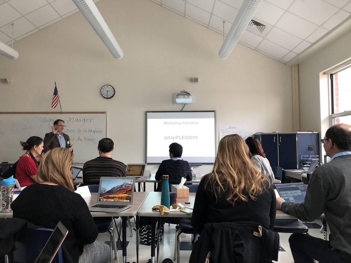 Great workshop about Engaging FLES students with comprehensible input! #FPGLeones