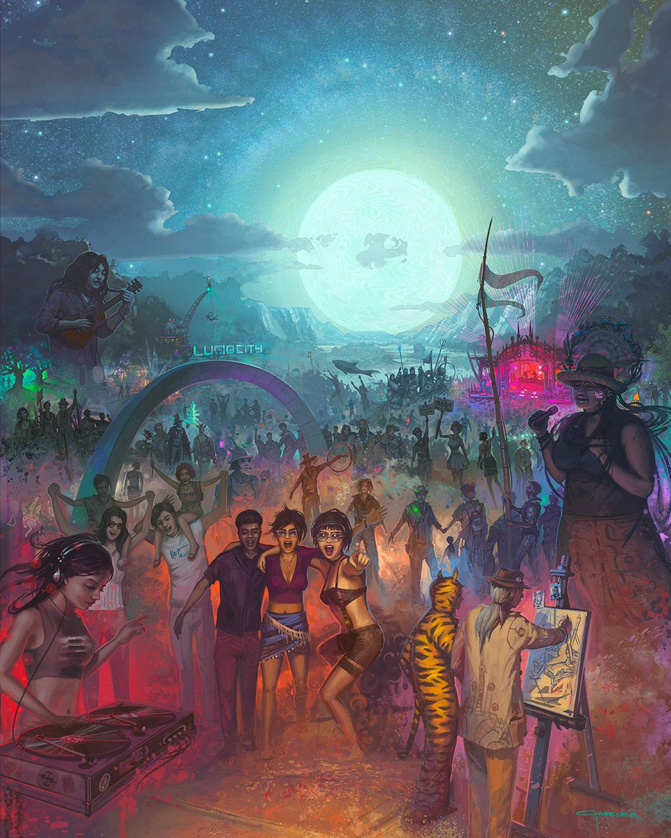 LucidityFest's tweet photo. We are super stoked to unveil this gorgeous artwork by Mark Goerner. π¨ Hop on over to the Lucidity Festivals Facebook page for a chance to WIN a Ticket to #MoonsEyeView π https://t.co/tz4qxJ6wkP https://t.co/I3w7WZita5