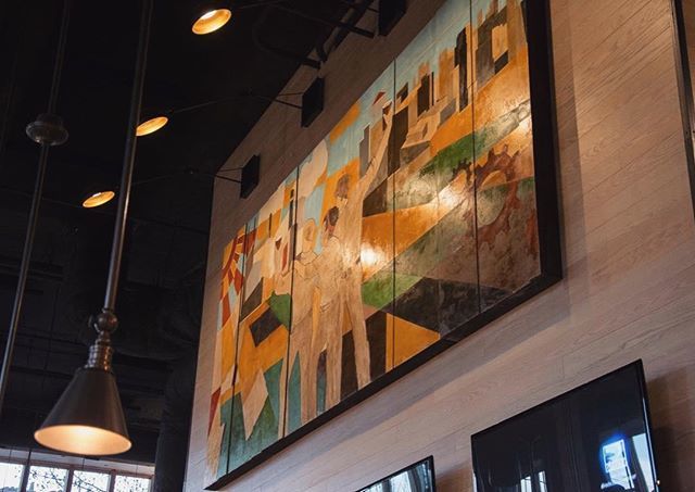 STOUTSeattle's tweet image. Loved being able to secure all the local artwork we were able to when building Stout including this awesome custom mural with a cheers to industrial workers. Check it out next time you’re in and remember tonight (Thursday) we give you half off your tab after 9pm!