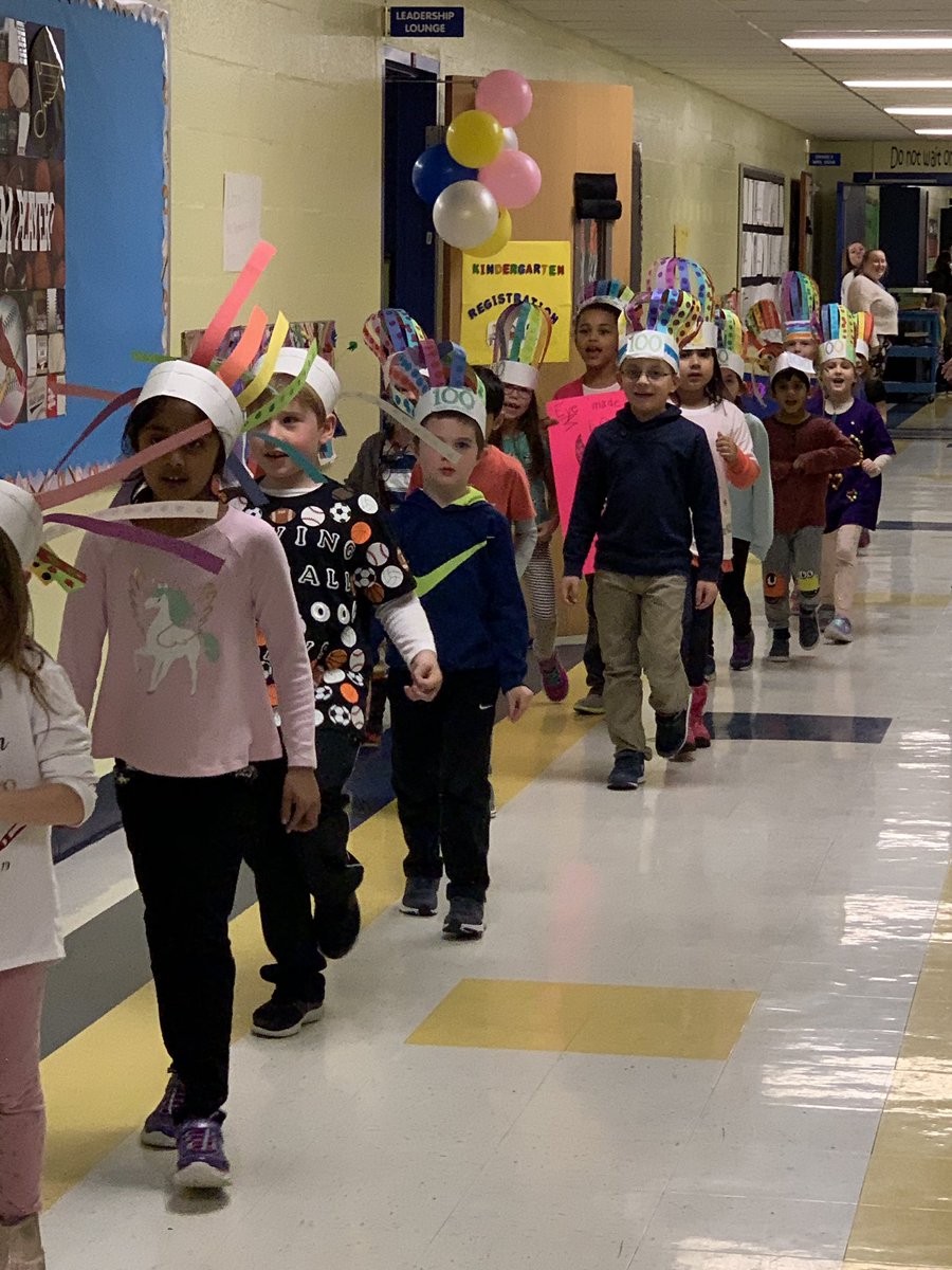 CES  kindergartners celebrating 100th day of school!