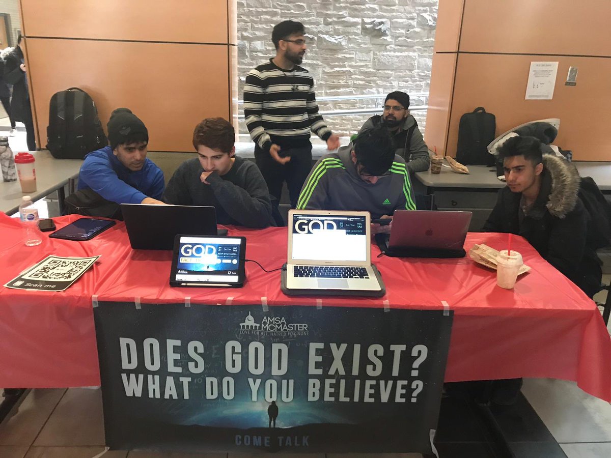 AMSAMcMaster's tweet image. Great discussions were held today at our MUSC table! We'll be back on Monday for more, so come on out.

In the meantime, register for GOD: Fact or Fiction happening on HSC 1A6 on Thursday January 31st at 7:00 #GODFF Bit.ly/godff
