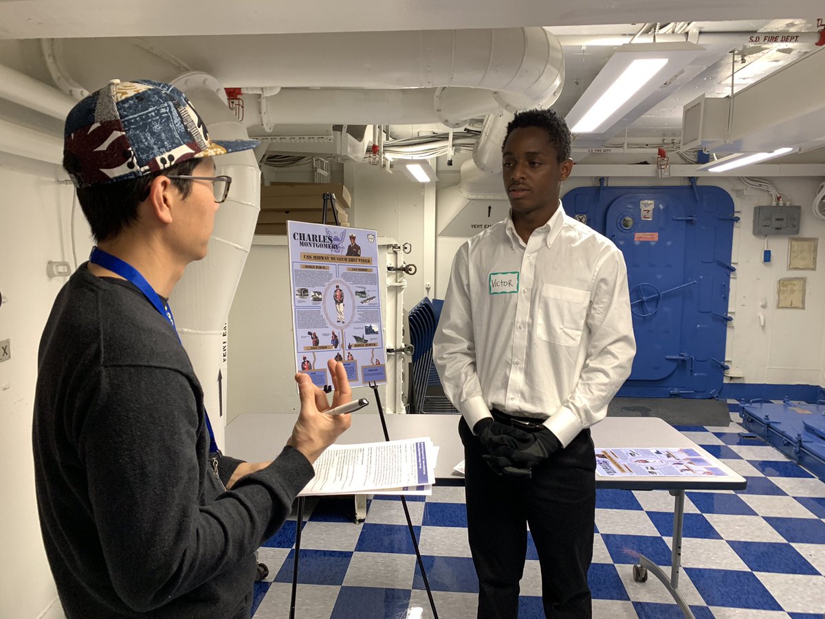 SanDiegoPoPPCon's tweet photo. Kearny DMD Ss &amp; USS Midway Volunteers share Project S.A.V.E. with the PBL Deep Dive. #PoPPCon #PBL @sdschools #BetterSD https://t.co/FdHHmWJXgf