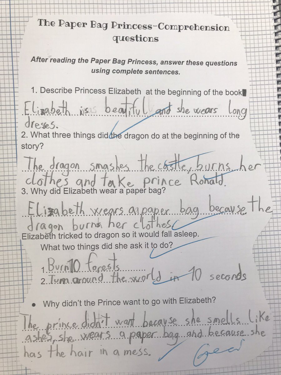 Louvl70's tweet photo. #PaperbagPrincess  some Literacy ideas for written work. https://t.co/sUfssOGzOw
