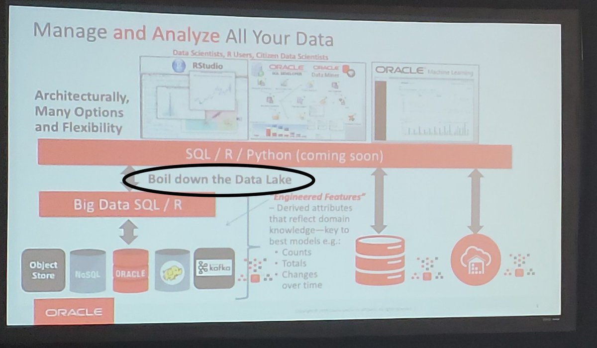RayOwens64's tweet image. My favorite new data phrase - "Boil down the Data Lake". Picked up at Oracle's Global Leader Conference this week from one of the presentations.
#oraclebigdata #oracledatabase