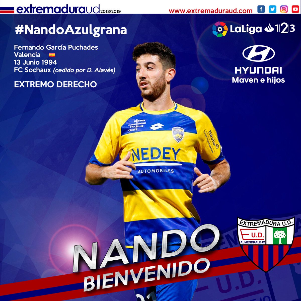 El Extremadura anuncia el fichaje de Nando (Foto: EUD).