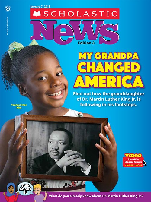 OfficialMLK3's tweet image. Yolanda enjoyed working with @Scholastic &amp;amp; @ScholasticTeach this year for the annual tribute to my father. She'd love to know how the magazines have been used in the classroom or what students thought! Please share! #MLK3 #MLKJr #YolandaReneeKing #ScholasticNews
