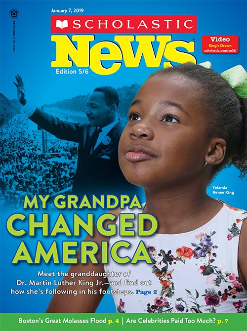 OfficialMLK3's tweet image. Yolanda enjoyed working with @Scholastic &amp;amp; @ScholasticTeach this year for the annual tribute to my father. She'd love to know how the magazines have been used in the classroom or what students thought! Please share! #MLK3 #MLKJr #YolandaReneeKing #ScholasticNews