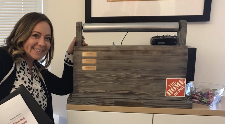 kaceyleelevine's tweet photo. Honored to be a part of #THD, but also a part of a great team working on a 4yr mechanization project that will increase efficiencies in the way we do business.  Yesterday the group presented me with December’s “High Roller” award so I join the ranks of fellow recipient @Kunal_THD https://t.co/didaC9YaYl