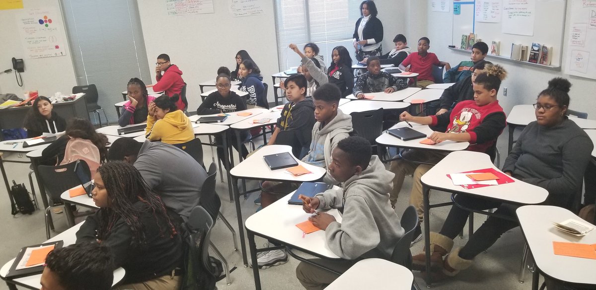 Ms_Holloway06's tweet photo. When I tell you Mr. Marks 7th period Poetry Slam had me riding a rollercoaster of emotions!! Our children are truly amazing! #GreatJobKiddos #7thgrade #Poetry #GreatJobMrMarks #ImNotCryingItsMyAllergies https://t.co/lvmCcmM2w2