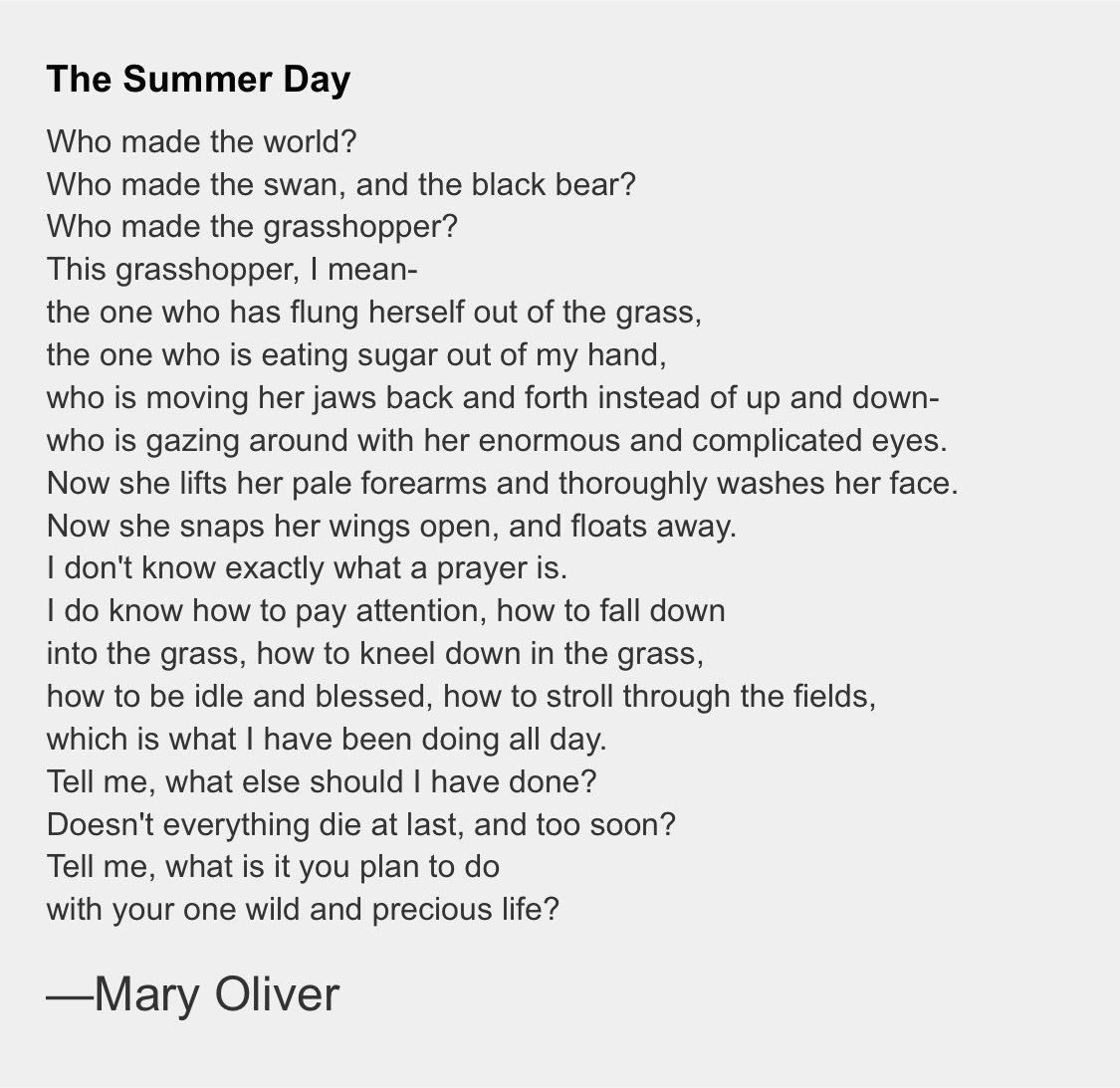 a summers day poem