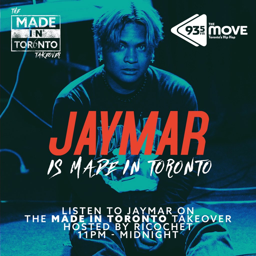 My debut single “RED” will be playing on @935TheMoveTO tonight between 11/12. Thank you guys for everything. I’ve been rocking with 93.5 for time. This is unreal.  #madeintoronto