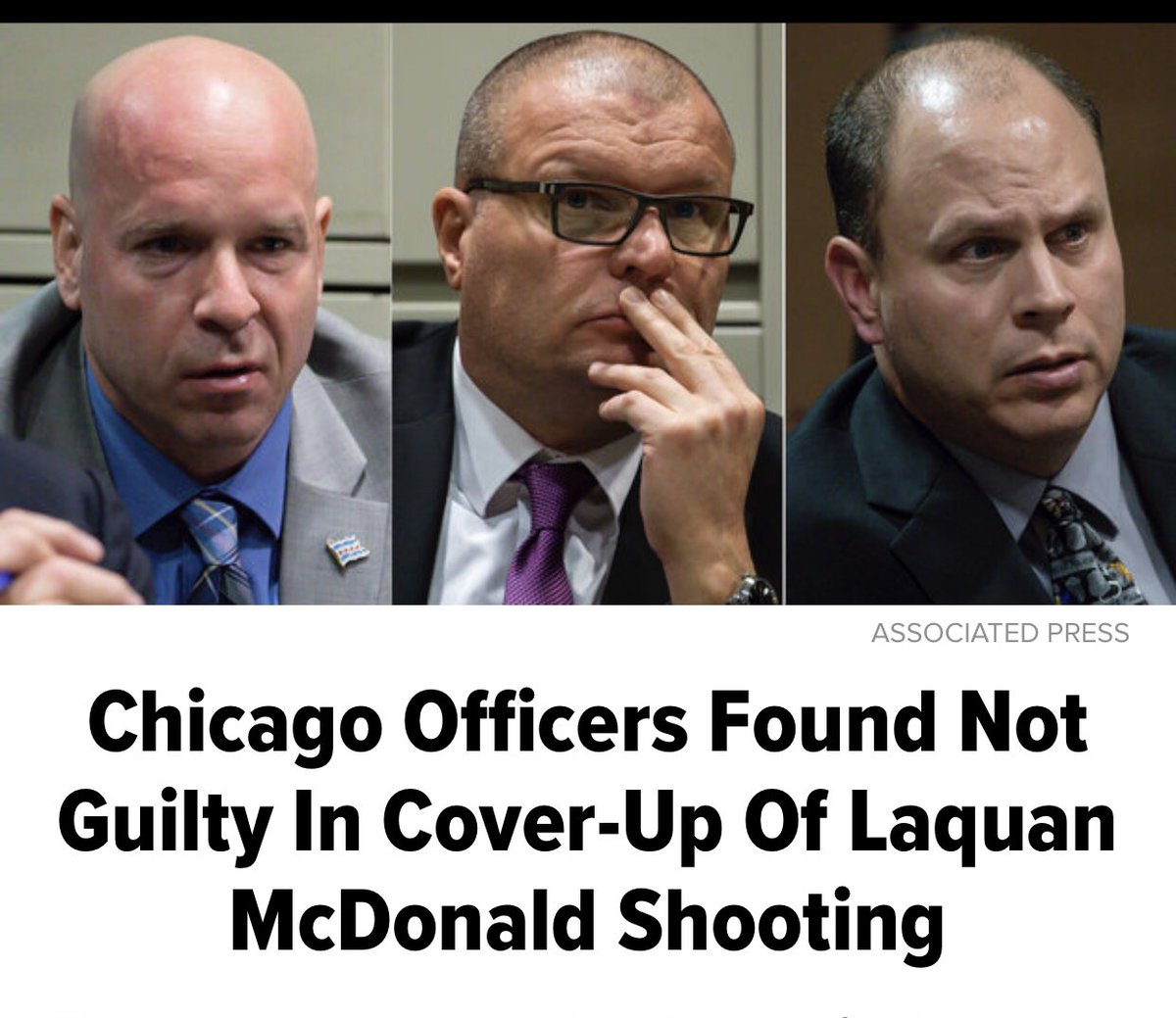 Each of these cops falsified the facts in their official reports on the murder of #LaquanMcDonald. They coordinated their stories & produced identical reports with the exact same discrepancies. Then 14 months later a judge ordered the video released that demonstrated their lies.