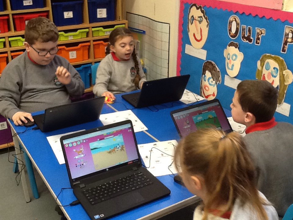 DanygraigP's tweet photo. The JSTF enjoyed using the chrome books to create their own animations. Mr Jones helped us make our stories. #DygpDC https://t.co/FdMSuGWZPU