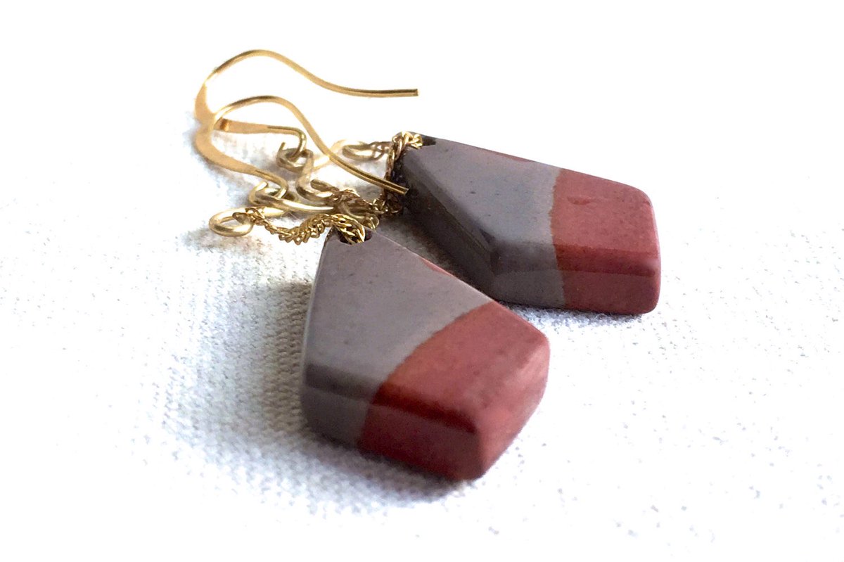 Red & Grey Jasper Stone Earrings etsy.me/2Mg2OXE #integritytt
#specialtoo #etsyteamunity #stoneearrings #redjewelry #modernjewelry #modernearrings #handmadejewelry #geometricearrings