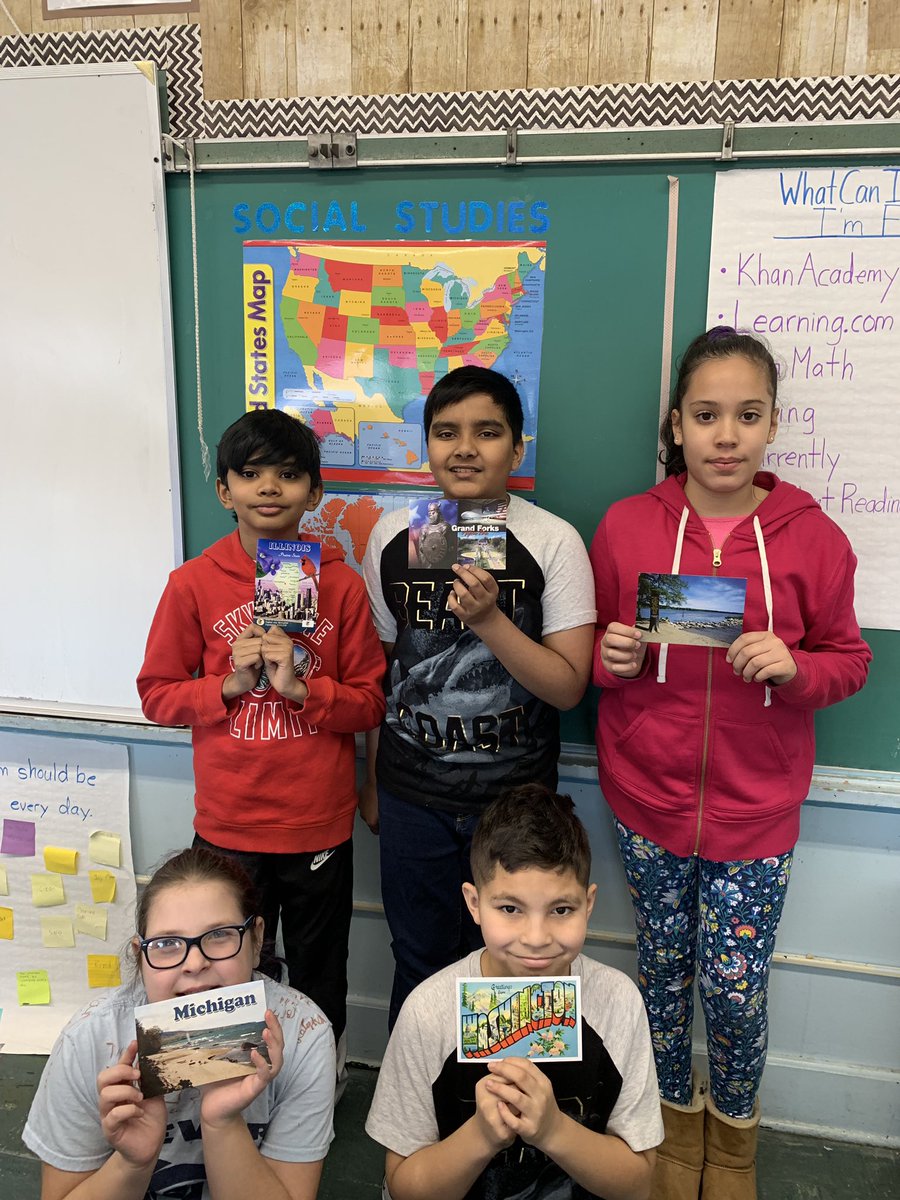 bennett13_mrs's tweet photo. Postcard exchange. 17 down, 32 to go! #dever #mrsbennett13 #5thgrade @GruenDarren @KimLatremore @VS13UFSD https://t.co/0jLyYDxNfT