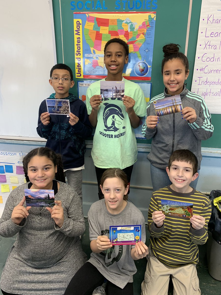 bennett13_mrs's tweet photo. Postcard exchange. 17 down, 32 to go! #dever #mrsbennett13 #5thgrade @GruenDarren @KimLatremore @VS13UFSD https://t.co/0jLyYDxNfT