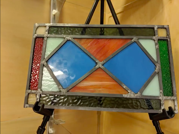 mass4charters's tweet photo. How cool is this? These pieces of stained glass were made by @FoxboroughRCS students! In this Stained Glass class, students get to create authentic artifacts in this medium AND learn about its history, development, and aesthetics. 👏
#EdThatAddsUp @charteralliance @MASchoolsK12 https://t.co/3cnXS9sFWE