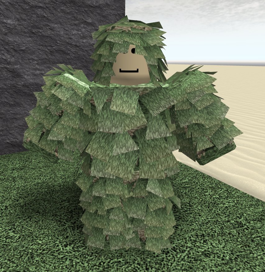 Gus Dubetz On Twitter Here Is A Peek At Our Work In Progress Ghillie Suit For Apocalypse Rising 2 Zenphee Did An Incredible Job Modeling It This Is Planned To Be Three Pieces - roblox grass shirt