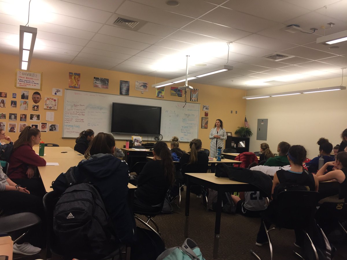 Marine Gina Gillis speaking with the @WHSJagsBball program in honor of <a href="/warriorweek2018/">WHS Warrior Week</a> #rowdy #serve