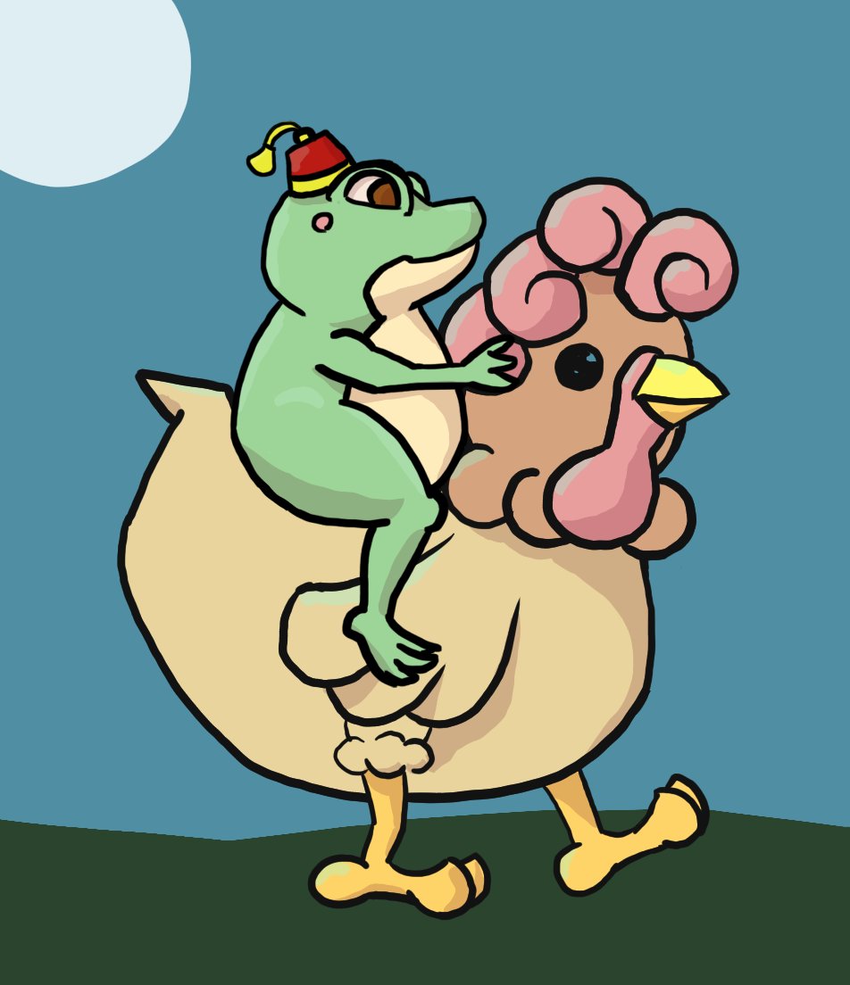 null_painter's tweet photo. Yup.

#frog #chicken #cartoon #digitalpainting #illustration #krita #artwork #art #silly #cute https://t.co/BtmbNCFwas