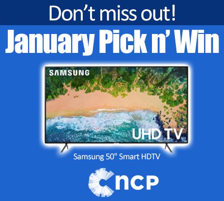 NCPPANEL's tweet photo. Panel Members: Feast your eyes on the Samsung 50" Smart #HDTV! It's just one of the awesome prizes you could win in January's #PicknWin Sweeps!
Visit https://t.co/5pDnWGlB51 to earn your chance to win! Log in and find Pick N' Win in the Gift Catalog section of the website. https://t.co/JMlPGW8sbs