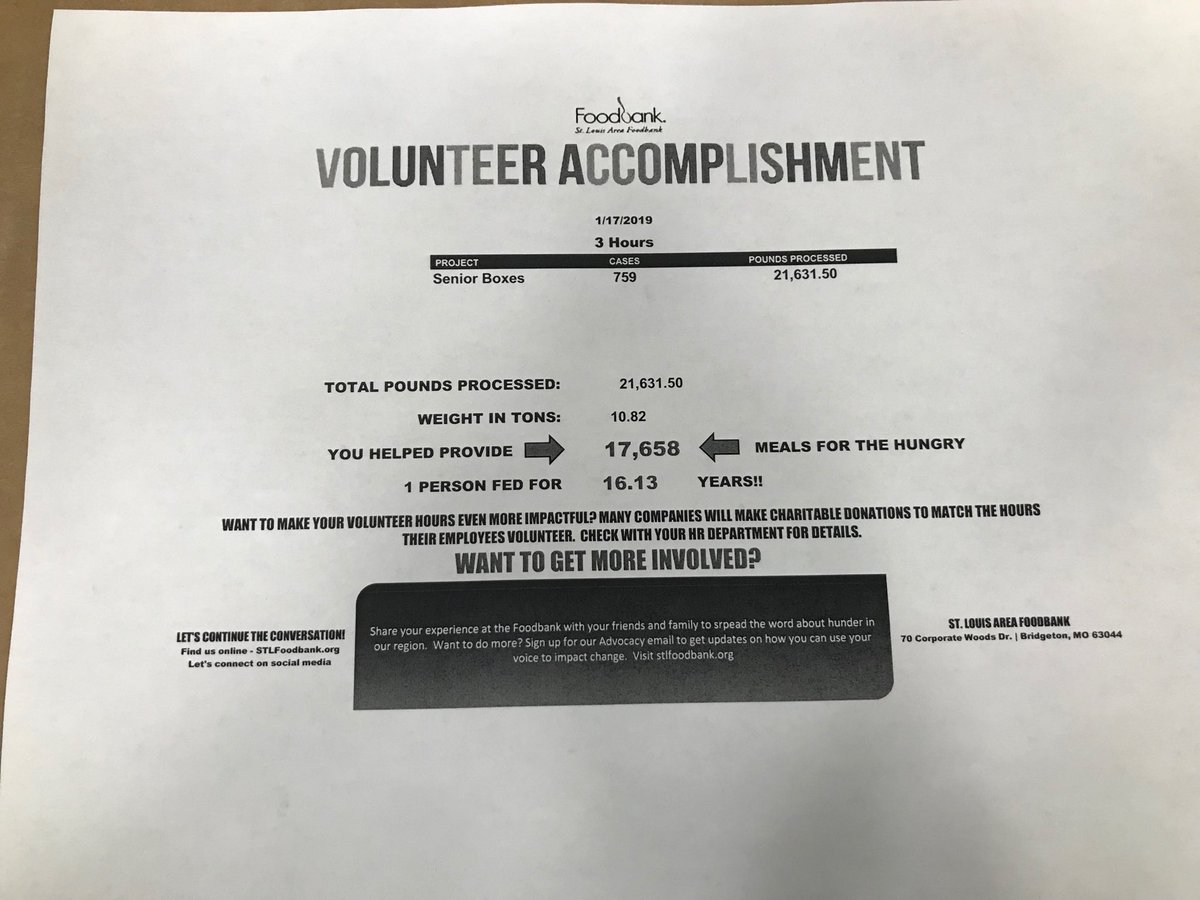 KeithReding's tweet image. .⁦⁦@Bayer⁩ working at ⁦@STLFoodbank⁩   Helping feed the hungry.