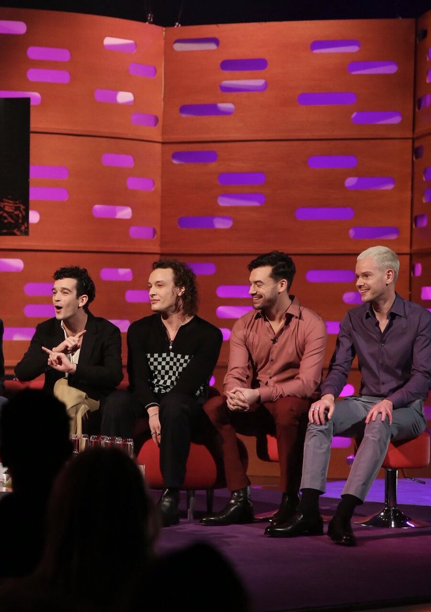 The1975_Tour's tweet image. // The boys tonight, filming for the Graham Norton show // 

#The1975