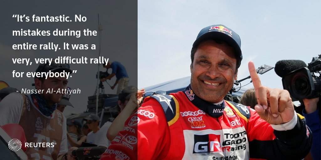 LATEST: Qatar’s Nasser Al-Attiyah claimed his third Dakar Rally title today, finishing with a 46-minute lead https://reut.rs/2FIj9D5