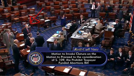 Hey, @AOC + @RepKatieHill – I found @SenateMajLdr! He finally came to the Senate Floor to call a vote... not to help people, but to hurt people... by stripping health care from women across America. #WheresMitch
