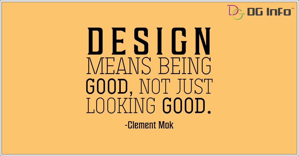 DGInfoServices's tweet photo. #Quoteoftheday

“Design means being good, not just looking good.” — Clement Mok

#Design #DesignQuote #TodayQuote #GraphicDesignCompany #WebDevelopment #WebsiteDesigning #DigitalMarketingServices #SocialMediaMarketing #SEOServices #Melbourne #Australia https://t.co/BSTmhpbD2q