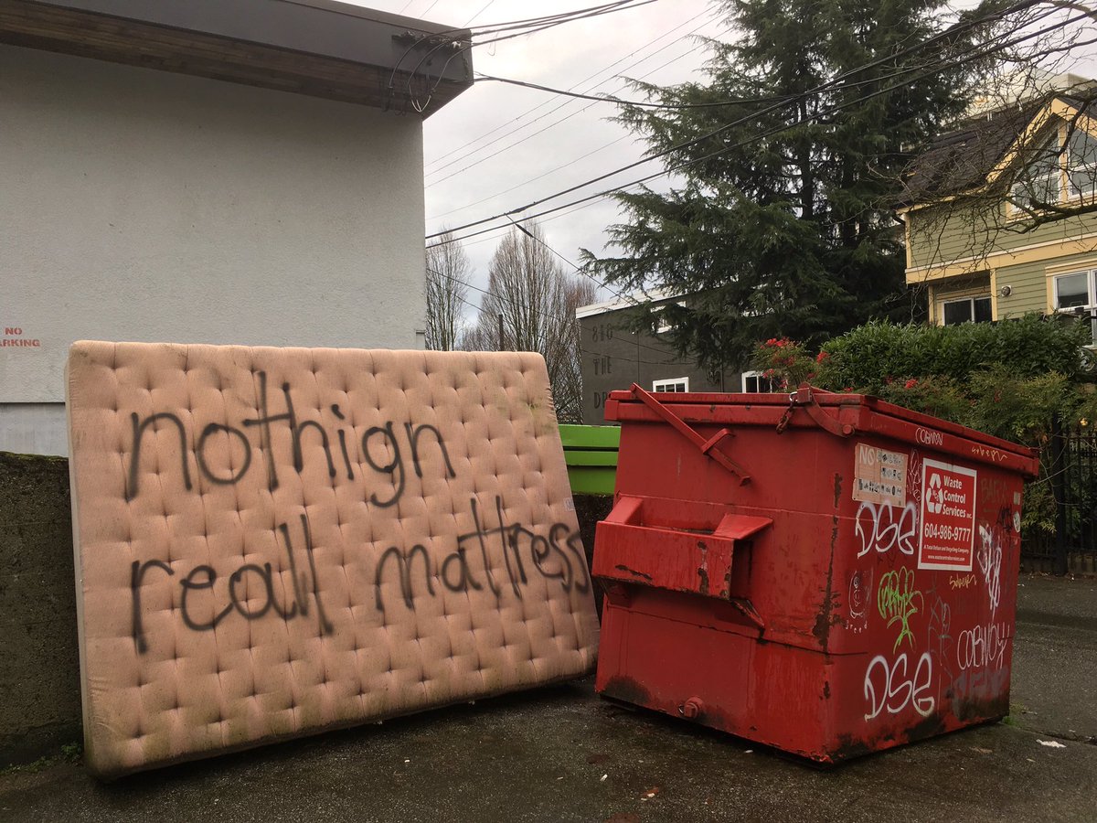“nothign reall mattress” #eastvan #graffitiart