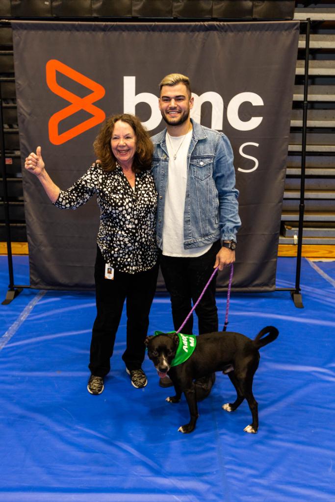 BMCSoftware's tweet photo. BMC partners with @LMcCullersJrFdn and @BARC_Houston to help promote awareness on animal adoption, truly demonstrating the BMC Cares spirit of giving back to the community. Two of our BMC employees even adopted dogs! #BMCCares https://t.co/AE9Aojr9jB