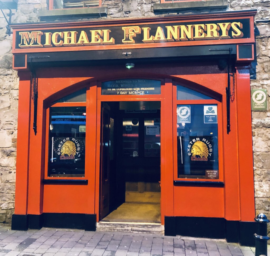 FlannerysBar's tweet photo. Just one more sleep before @ExeterChiefsSC make Flannerys Upper Denmark it’s HQ for the weekend. The Welcome BBQ kicks off from 6.30pm with plenty of pints to be had! https://t.co/T4ZK117hfp