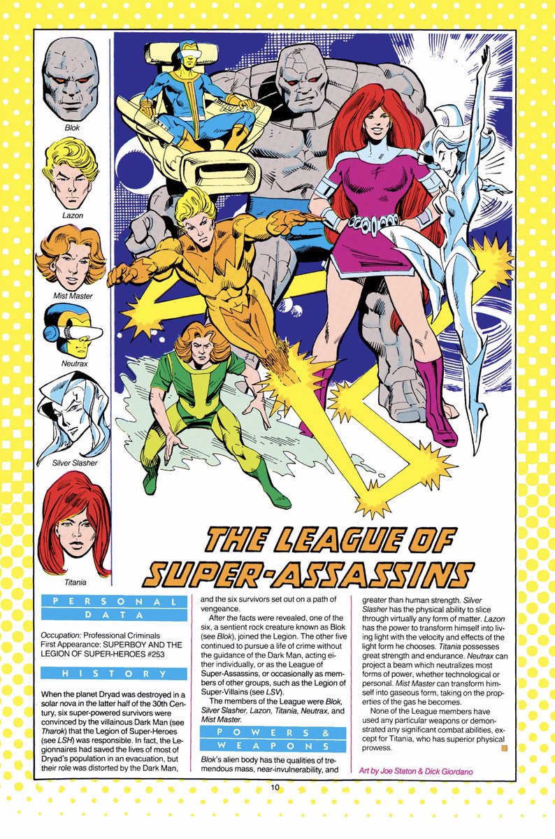 The League of Super Assassins
by @JoeStaton and #DickGiordano 

“WHO’S WHO” Vol XIII / #13 (1986) from @DCComics and @comiXology 

#LegionMoments
#LongLiveTheLegion
#LegionOfSuperHeroes