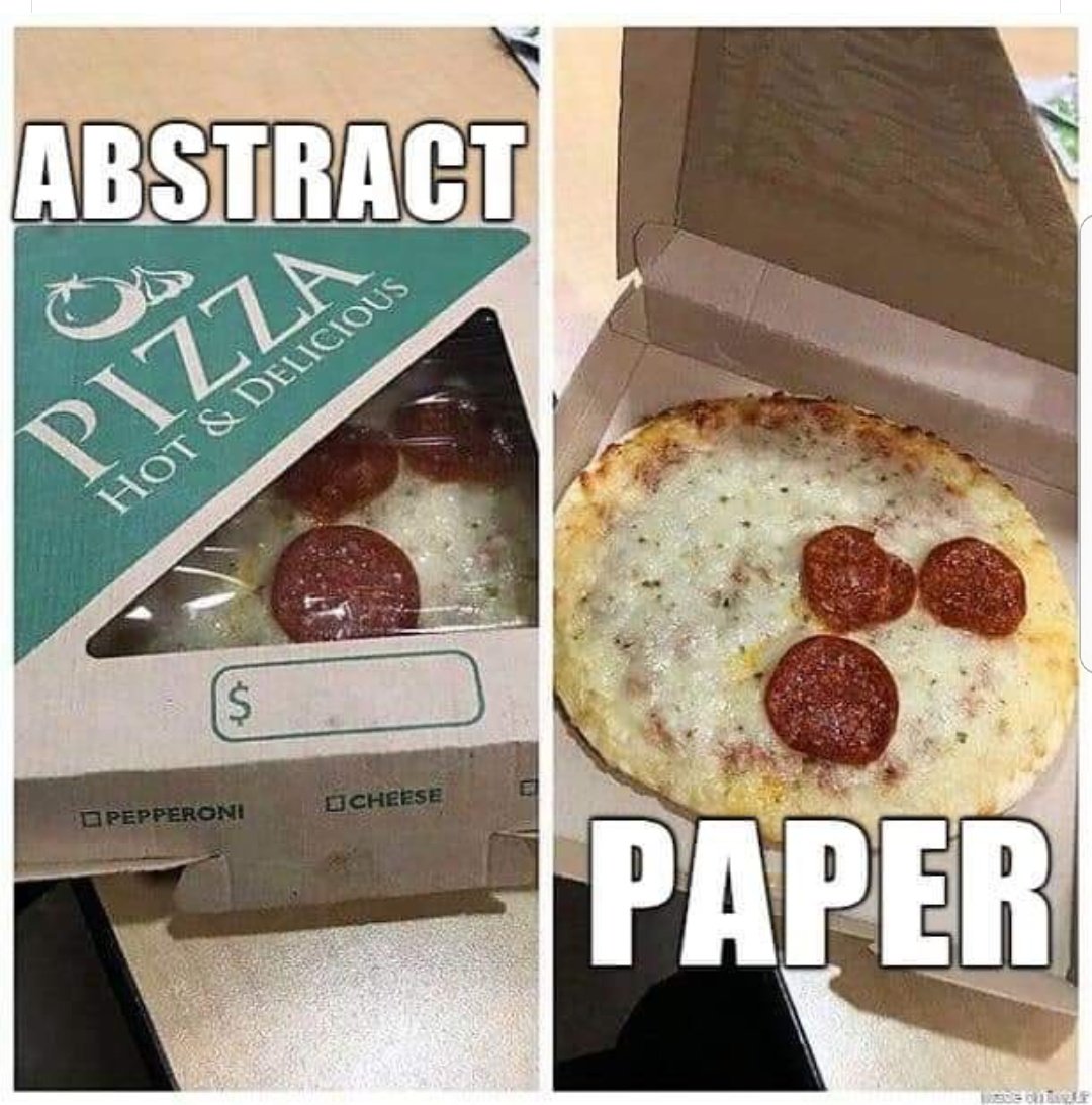 Abstract vs the paper, with pizza