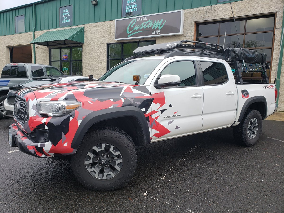 pdxcustomwraps's tweet photo. What you know about shatter camo front end wrap? Designed, printed, and installed in house by our wonderful team. This TOYOTA is rugged and ready to play!
Call us today for a custom quote!
#Toyota #Tacoma #SwedishCamo #ShatterCamo #Vinyl #LaidNotSprayed #PaintIsDead #VehicleWrap https://t.co/cdvbk2OvnJ