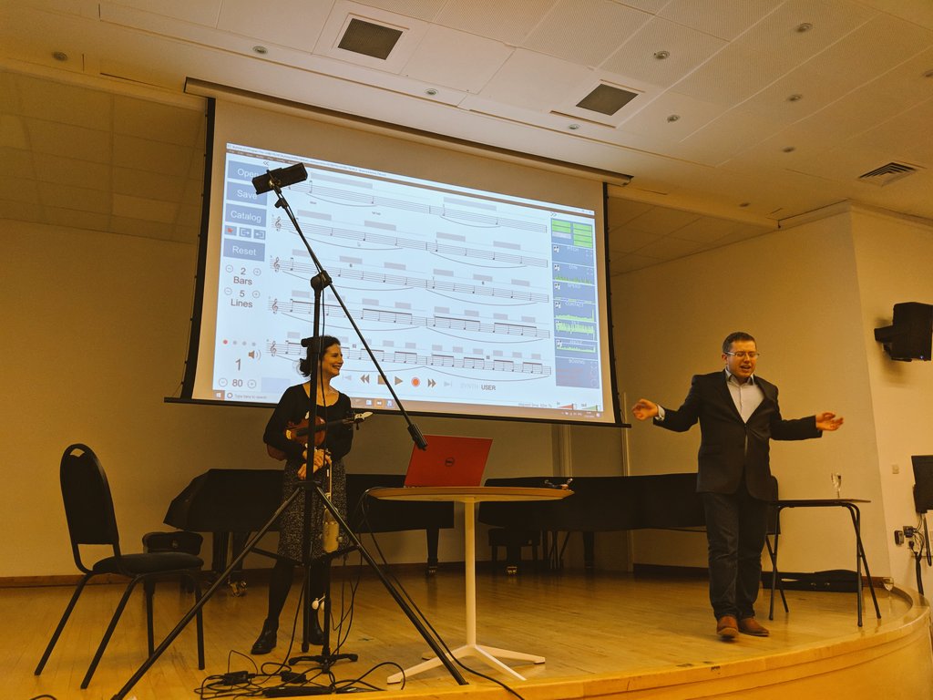 ugnepei's tweet image. Great round of applause for @geordiewaddell and @MadeleineM_Vln for their inspiring talk at Music &amp;amp; Ideas @RCMLondon on such an innovative @TELMI_Project @CPerfSci where a software to enhance violin learning experience was developed rcm.ac.uk/research/proje…