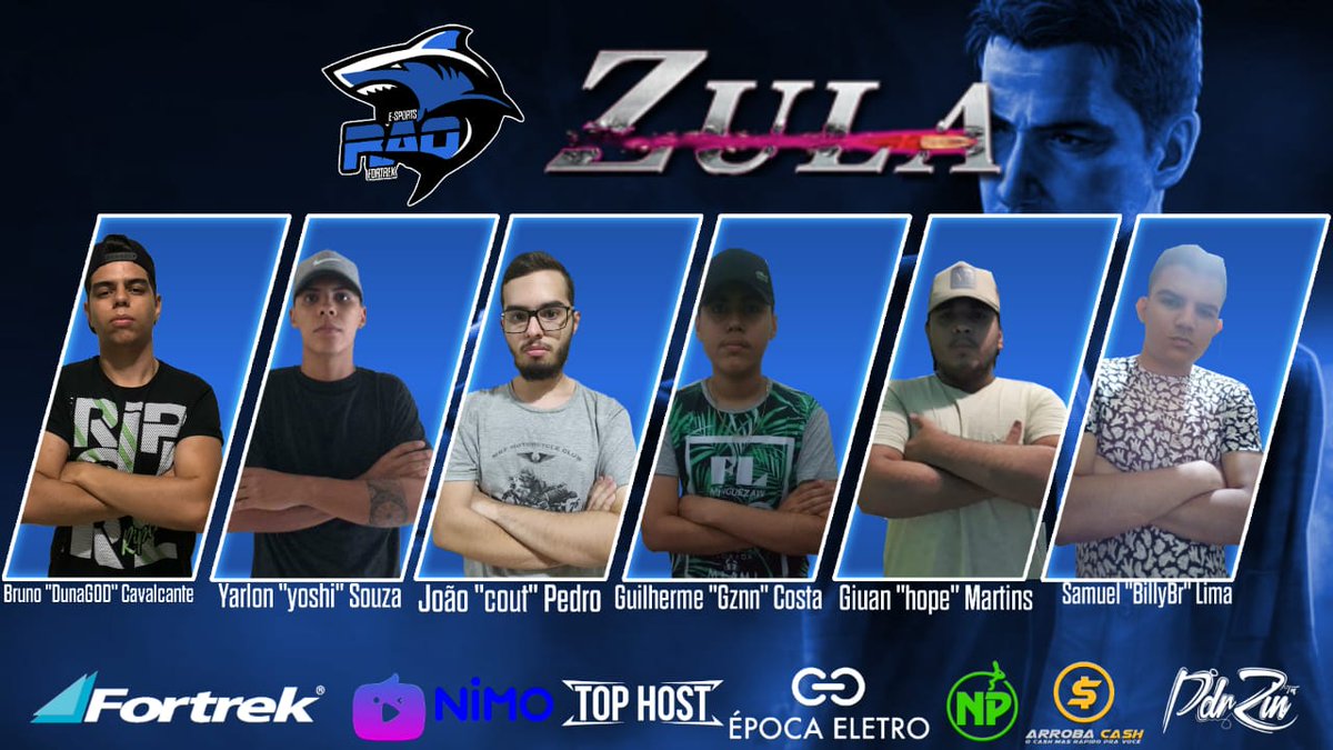 rao_sports's tweet photo. E com muito prazer anunciamos nossa entrada no cenário de ZULA... E para nos representar apresentamos as feras .... Bem vindos Tubarões ....
@FortrekOficial @NoPingTunnel @NimoTV_Brasil @PdRDesigner #GoARROBA #GoTopHost #GoEpocaEletro https://t.co/knuL7pDesm