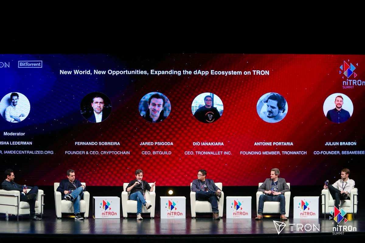 trondao's tweet photo. Misha Lederman #IAmDecentralized; Fernandon Sobreira, CEO @_CryptoChain_; Antoine Portaria, Founding Member @TronWatch; Juliun Brabon,@sesameseed_SR, Jared Psigoda, CEO @BitGuildPLAT; Dio Ianakiara, CEO @TronWalletMe will share the idea of Expanding the #DApp Ecosystem on #TRON. https://t.co/sbOYndDwEv