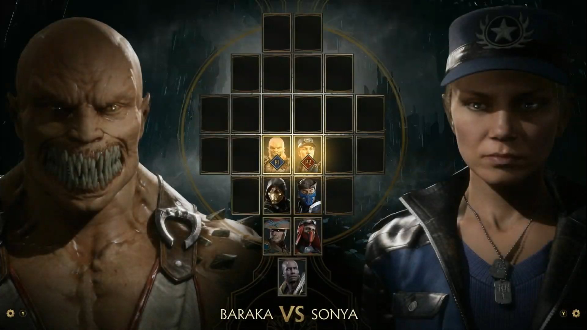 Mortal Kombat X - Versão Beta: Tela de Seleção de Personagens 