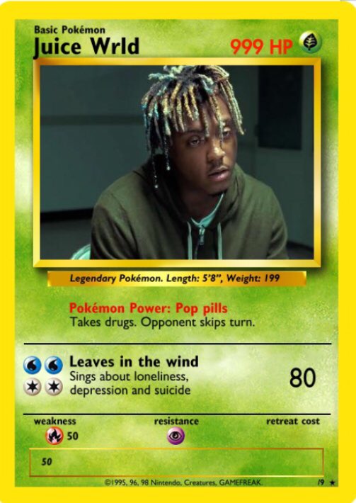 JuiceWorlddd I CHOOSE YOU!  #juicewrld #meme #pokemon #anime #trap  #music #funny #card #game #rap #emo #allgirlsarethesame #luciddreams  #istillseeyourshadowsinmyroom #evolve #drugs #love