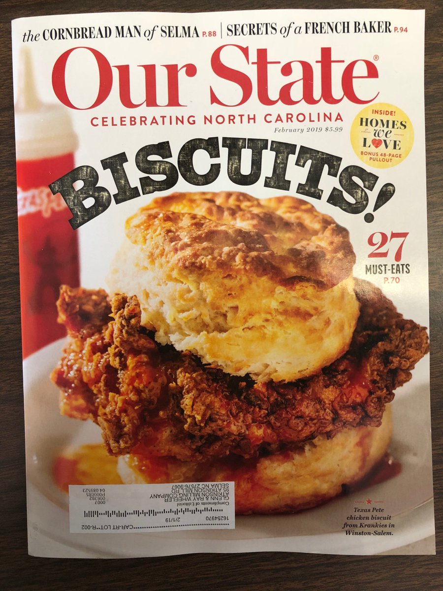 atkinsonmilling's tweet photo. Make sure to pick up a copy of the latest Our State Magazine for a feature on the one and only Cornbread Man and our business! 
It is an incredibly genuine and well written piece by Belle Boggs, with photography by Andrew Kornylak. 
https://t.co/G6jspJb2jJ https://t.co/Ur3QTuDnaW